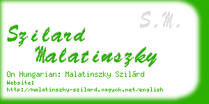 szilard malatinszky business card