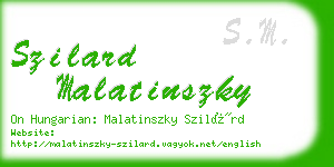 szilard malatinszky business card